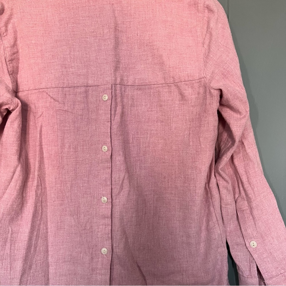 Madewell Flannel Pink Button Up With Button Back … - image 5